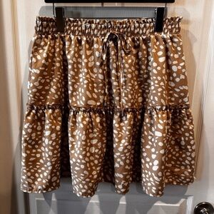 Chic Brown and White Women's Mini Skirt